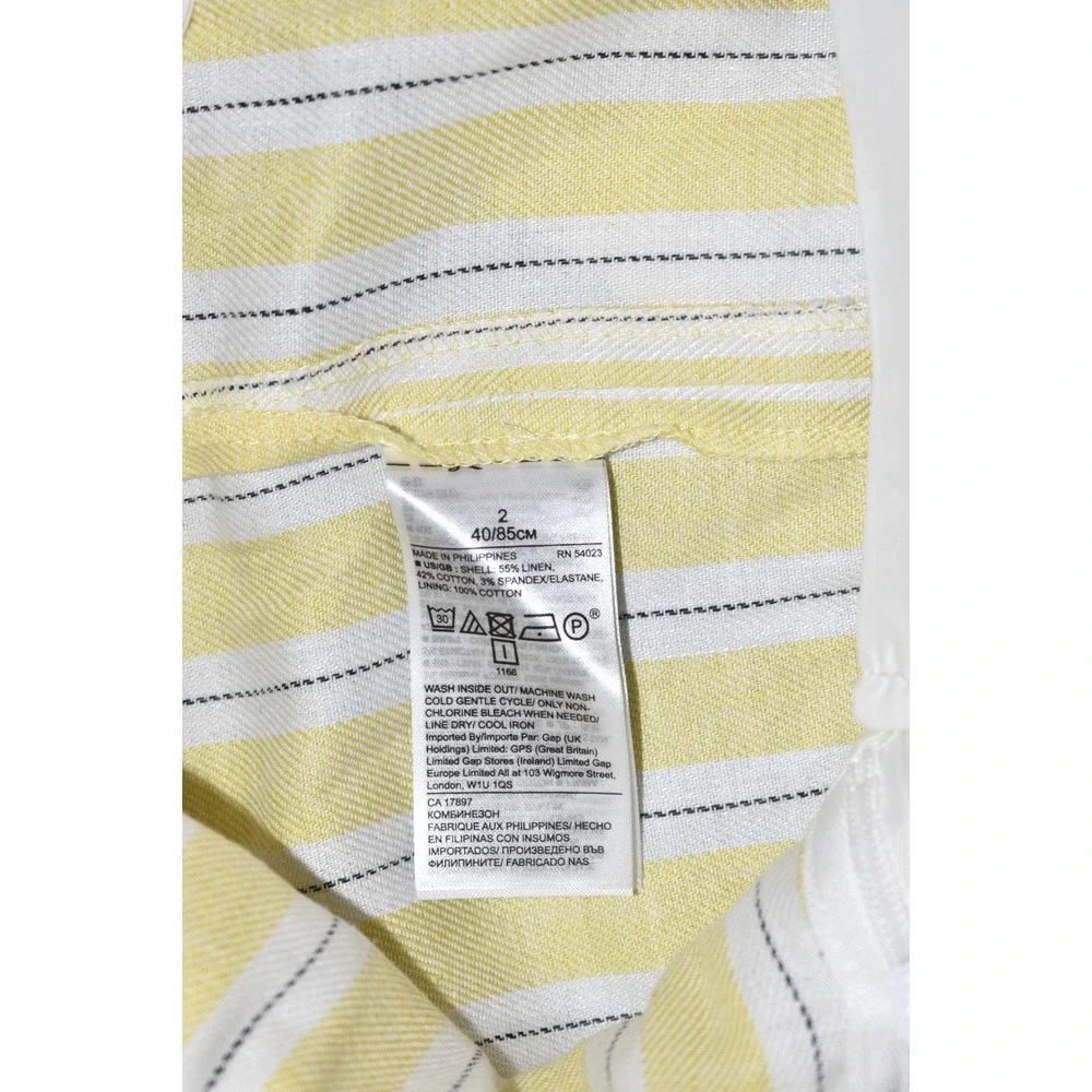 NWT BANANA REPUBLIC Linen/Cotton Blend Striped Wide Leg Jumpsuit Size 2 $149